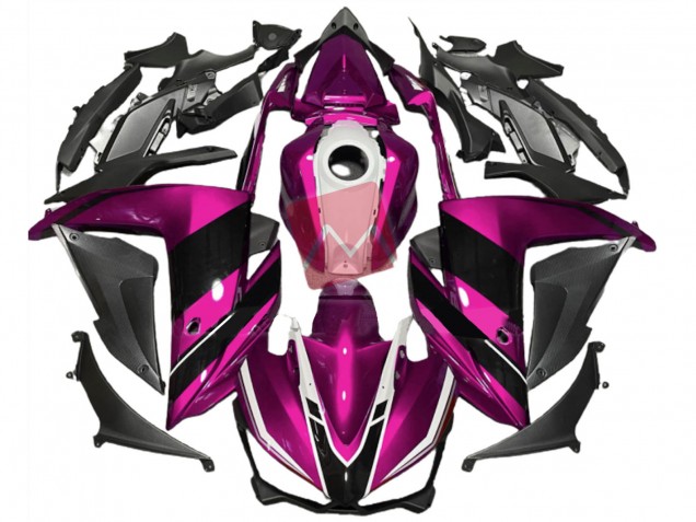 Rose Noir & Blanc 2015-2018 Yamaha R3 Carénage Moto Rose Noir & Blanc 2015-2018 Yamaha R3 Carénage Moto