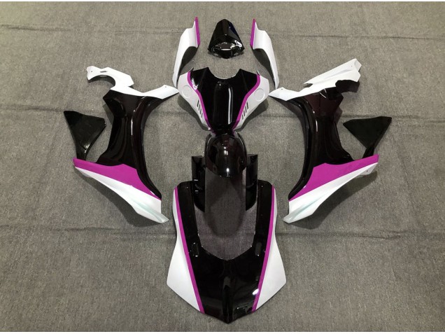 Rose Noir & Blanc 2015-2019 Yamaha R1 Carénage Moto Rose Noir & Blanc 2015-2019 Yamaha R1 Carénage Moto