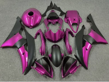 Rose & Noir Mat 2008-2016 Yamaha R6 Carénage Moto