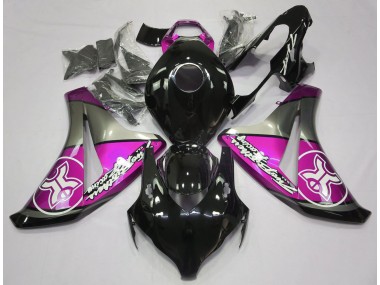 Rose Sur Noir Personnalisé 2008-2011 Honda CBR1000RR Carénage Moto