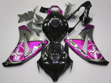 Rose Sur Noir Personnalisé 2008-2011 Honda CBR1000RR Carénage Moto