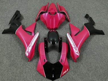 Rose Vif & Noir 2015-2019 Yamaha R1 Carénage Moto