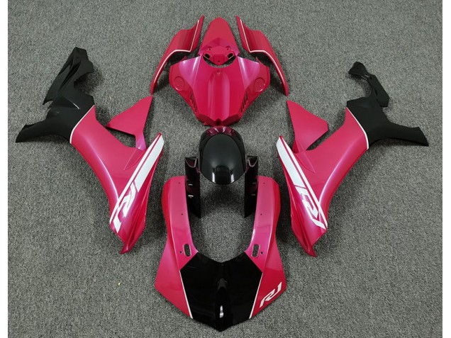 Rose Vif & Noir 2015-2019 Yamaha R1 Carénage Moto Rose Vif & Noir 2015-2019 Yamaha R1 Carénage Moto