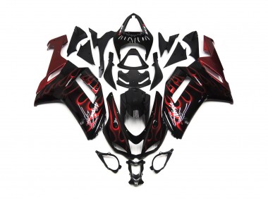 Rosso Lucido Fiamma 2007-2008 Kawasaki ZX6R Carénage Moto