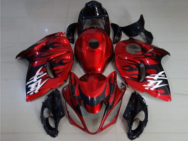 Rosso Vibrante E Fiamma 2008-2020 Suzuki GSXR 1300 Carénage Moto