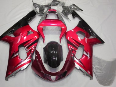 Rouge & Argent 2001-2003 Suzuki GSXR 600-750 Carénage Moto