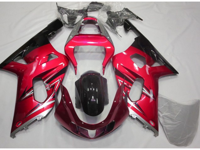 Rouge & Argent 2001-2003 Suzuki GSXR 600-750 Carénage Moto Rouge & Argent 2001-2003 Suzuki GSXR 600-750 Carénage Moto