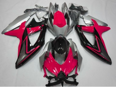 Rouge & Argent 2008-2010 Suzuki GSXR 600-750 Carénage Moto