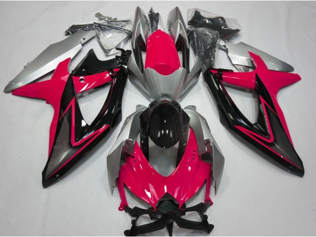 Rouge & Argent 2008-2010 Suzuki GSXR 600-750 Carénage Moto Rouge & Argent 2008-2010 Suzuki GSXR 600-750 Carénage Moto