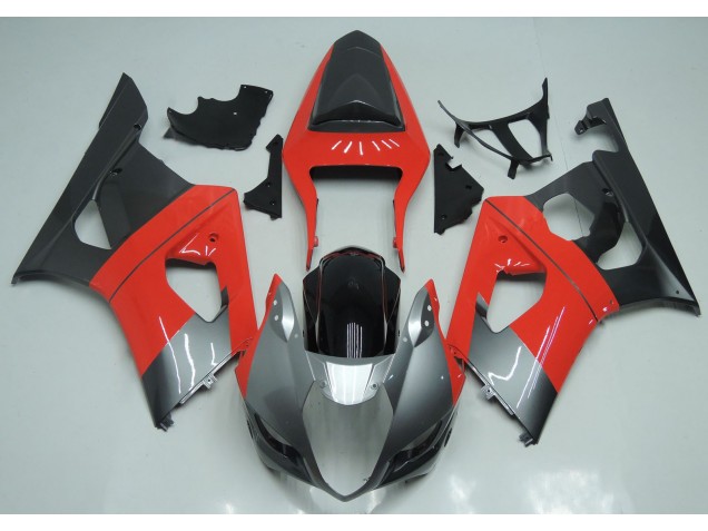 Rouge Argent & Noir 2003-2004 Suzuki GSXR 1000 Carénage Moto Rouge Argent & Noir 2003-2004 Suzuki GSXR 1000 Carénage Moto