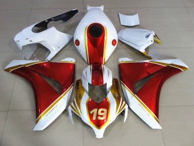 Rouge & Blanc 19 2008-2011 Honda CBR1000RR Carénage Moto
