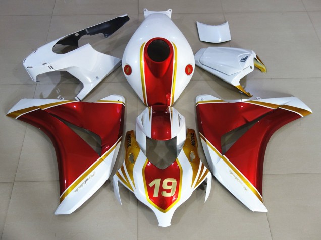 Rouge & Blanc 19 2008-2011 Honda CBR1000RR Carénage Moto Rouge & Blanc 19 2008-2011 Honda CBR1000RR Carénage Moto