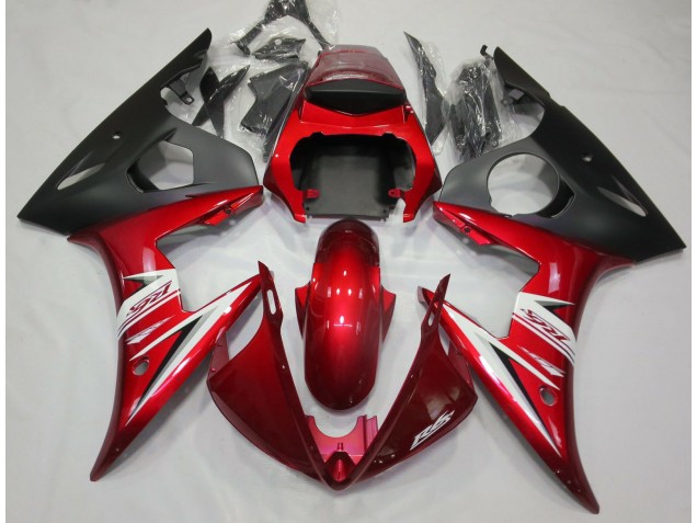 Rouge Blanc 2003-2004 Yamaha R6 Carénage Moto Rouge Blanc 2003-2004 Yamaha R6 Carénage Moto