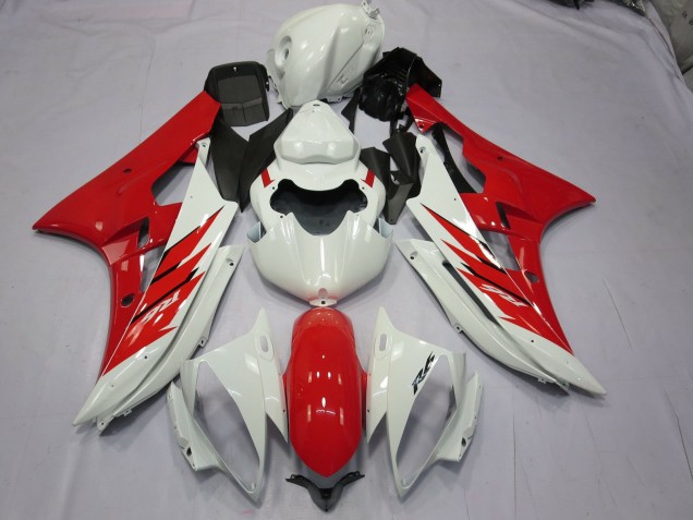 Rouge & Blanc 2006-2007 Yamaha R6 Carénage Moto Rouge & Blanc 2006-2007 Yamaha R6 Carénage Moto