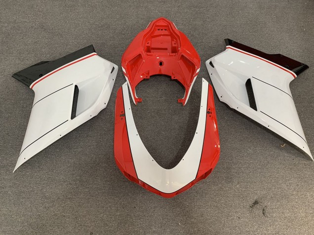 Rouge Blanc 2007-2014 Ducati 848 1098 1198 Carénage Moto Rouge Blanc 2007-2014 Ducati 848 1098 1198 Carénage Moto