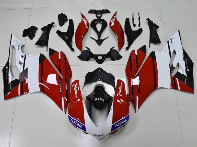 Rouge & Blanc 2015-2017 Ducati 959 1299 Carénage Moto Rouge & Blanc 2015-2017 Ducati 959 1299 Carénage Moto