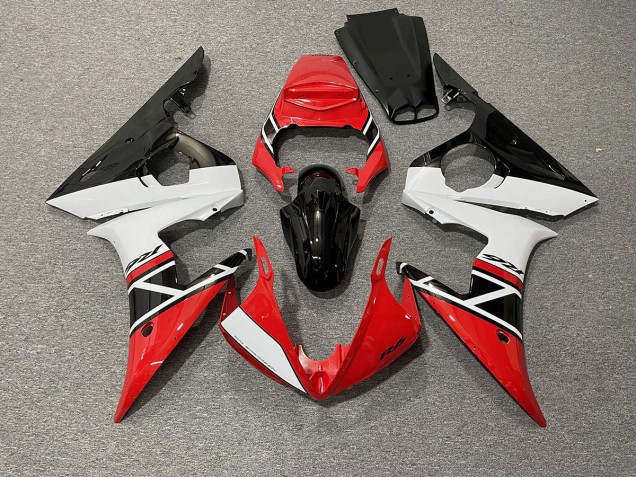 Rouge Blanc & Noir 2003-2004 Yamaha R6 Carénage Moto Rouge Blanc & Noir 2003-2004 Yamaha R6 Carénage Moto