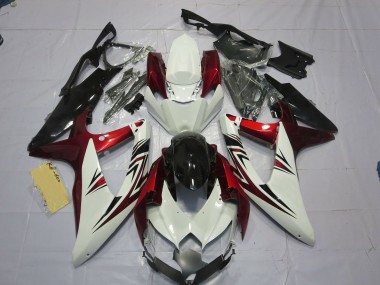 Rouge Blanc Noir 2008-2010 Suzuki GSXR 600-750 Carénage Moto