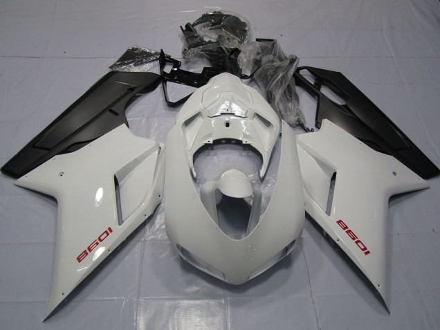 Rouge Blanc & Noir Mat 2007-2014 Ducati 848 1098 1198 Carénage Moto Rouge Blanc & Noir Mat 2007-2014 Ducati 848 1098 1198 Carénage Moto