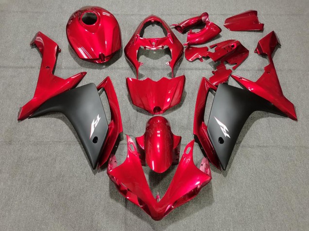 Rouge Bonbon & Noir 2007-2008 Yamaha R1 Carénage Moto Rouge Bonbon & Noir 2007-2008 Yamaha R1 Carénage Moto
