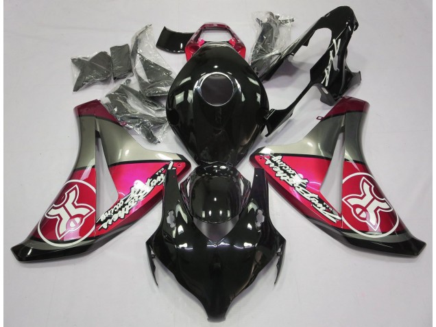 Rouge Bonbon Sur Noir Personnalisé 2008-2011 Honda CBR1000RR Carénage Moto Rouge Bonbon Sur Noir Personnalisé 2008-2011 Honda CBR1000RR Carénage Moto