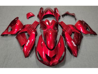 Rouge Brillant 2006-2011 Kawasaki ZX14R Carénage Moto