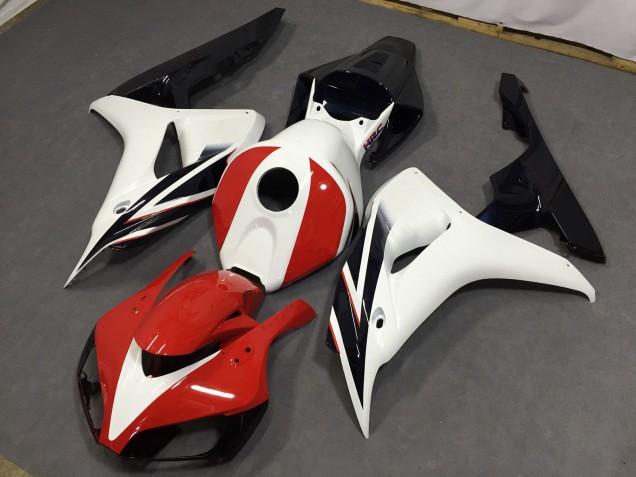 Rouge Brillant & Blanc 2006-2007 Honda CBR1000RR Carénage Moto