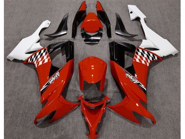 Rouge Brillant & Blanc 2008-2010 Kawasaki ZX10R Carénage Moto