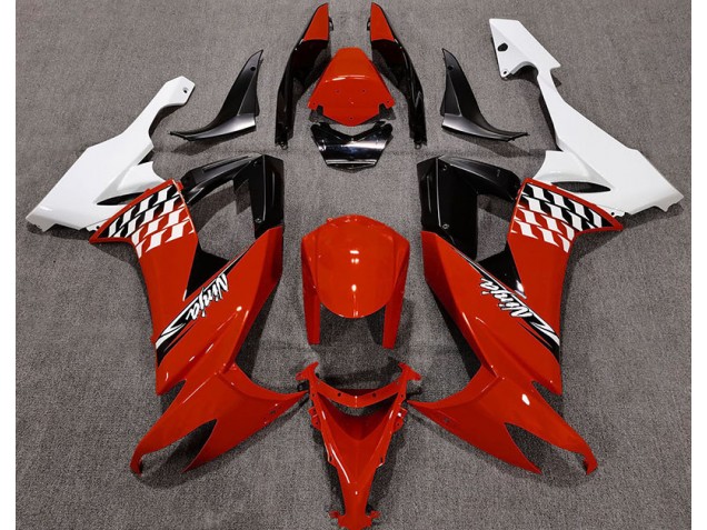 Rouge Brillant & Blanc 2008-2010 Kawasaki ZX10R Carénage Moto Rouge Brillant & Blanc 2008-2010 Kawasaki ZX10R Carénage Moto