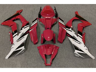 Rouge Brillant & Blanc 2011-2015 Kawasaki ZX10R Carénage Moto