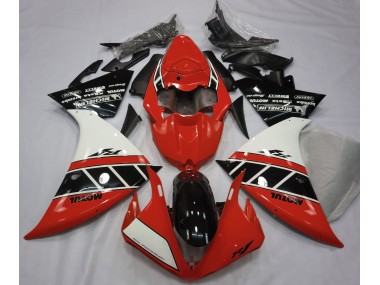 Rouge Brillant Blanc & Noir 2012-2014 Yamaha R1 Carénage Moto