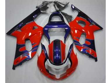 Rouge Brillant & Bleu 2001-2003 Suzuki GSXR 600-750 Carénage Moto
