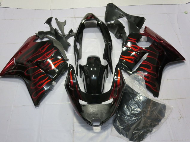 Rouge Brillant Flamme 1996-2007 Honda CBR1100XX Carénage Moto Rouge Brillant Flamme 1996-2007 Honda CBR1100XX Carénage Moto