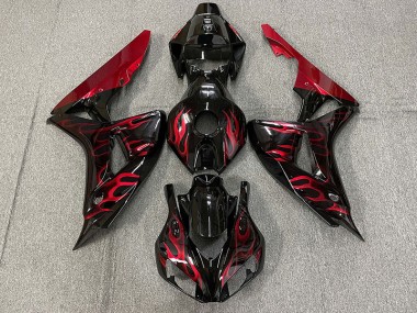 Rouge Brillant Flamme 2006-2007 Honda CBR1000RR Carénage Moto