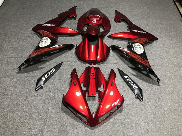 Rouge Brillant & Logos 2004-2006 Yamaha R1 Carénage Moto Rouge Brillant & Logos 2004-2006 Yamaha R1 Carénage Moto