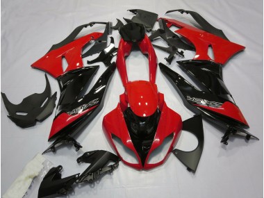 Rouge Brillant & Noir 2009-2012 Kawasaki ZX6R Carénage Moto
