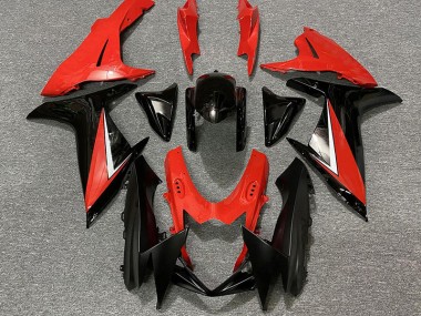 Rouge Brillant & Noir 2011-2024 Suzuki GSXR 600-750 Carénage Moto