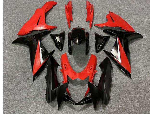Rouge Brillant & Noir 2011-2024 Suzuki GSXR 600-750 Carénage Moto Rouge Brillant & Noir 2011-2024 Suzuki GSXR 600-750 Carénage Moto