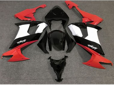 Rouge Brillant Noir & Blanc 2008-2010 Kawasaki ZX10R Carénage Moto