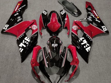 Rouge Brillant & Noir Personnalisé 2005-2006 Suzuki GSXR 1000 Carénage Moto