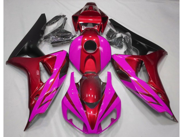 Rouge Brillant & Rose 2006-2007 Honda CBR1000RR Carénage Moto Rouge Brillant & Rose 2006-2007 Honda CBR1000RR Carénage Moto