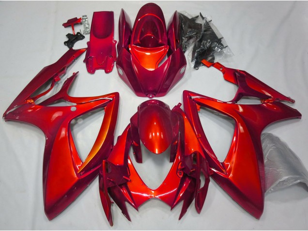 Rouge Brillant Uni 2006-2007 Suzuki GSXR 600-750 Carénage Moto Rouge Brillant Uni 2006-2007 Suzuki GSXR 600-750 Carénage Moto