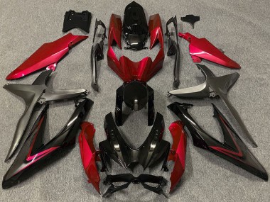 Rouge Brillant & Vert R 2008-2010 Suzuki GSXR 600-750 Carénage Moto