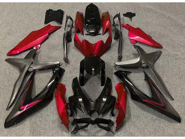Rouge Brillant & Vert R 2008-2010 Suzuki GSXR 600-750 Carénage Moto Rouge Brillant & Vert R 2008-2010 Suzuki GSXR 600-750 Carénage Moto