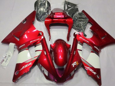 Rouge Feu & Blanc 2000-2001 Yamaha R1 Carénage Moto