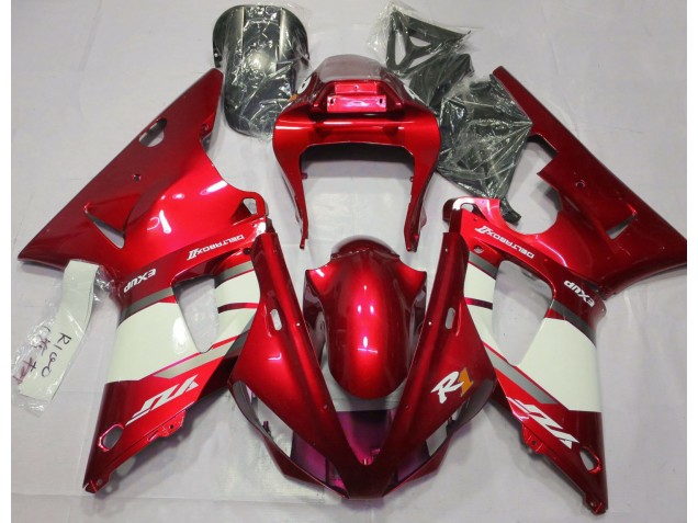 Rouge Feu & Blanc 2000-2001 Yamaha R1 Carénage Moto Rouge Feu & Blanc 2000-2001 Yamaha R1 Carénage Moto