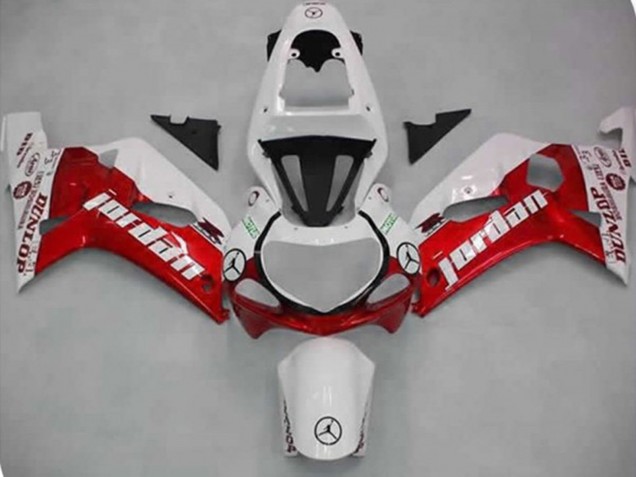 Rouge Jordan 2001-2003 Suzuki GSXR 600-750 Carénage Moto Rouge Jordan 2001-2003 Suzuki GSXR 600-750 Carénage Moto