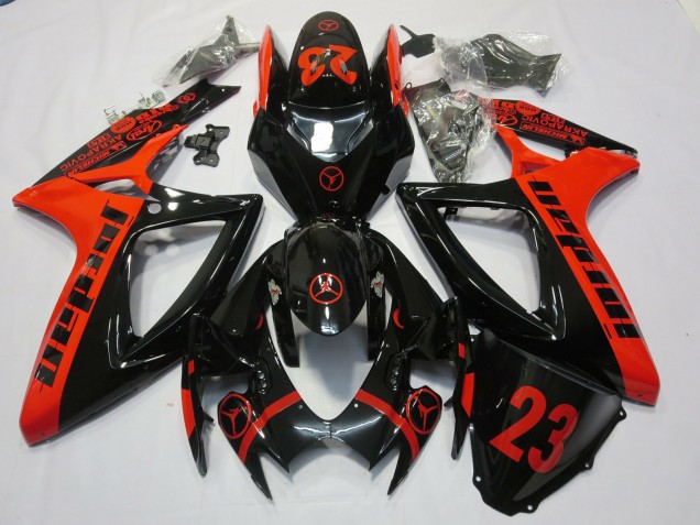Rouge Jordan 2006-2007 Suzuki GSXR 600-750 Carénage Moto Rouge Jordan 2006-2007 Suzuki GSXR 600-750 Carénage Moto