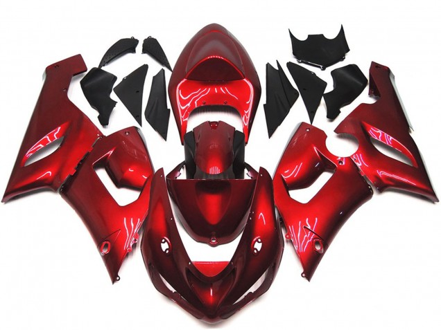 Rouge Marron 2005-2006 Kawasaki ZX6R Carénage Moto Rouge Marron 2005-2006 Kawasaki ZX6R Carénage Moto