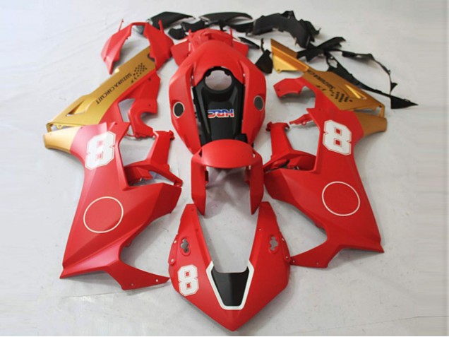 Rouge Mat & Or Mat 2017-2023 Honda CBR1000RR Carénage Moto Rouge Mat & Or Mat 2017-2023 Honda CBR1000RR Carénage Moto